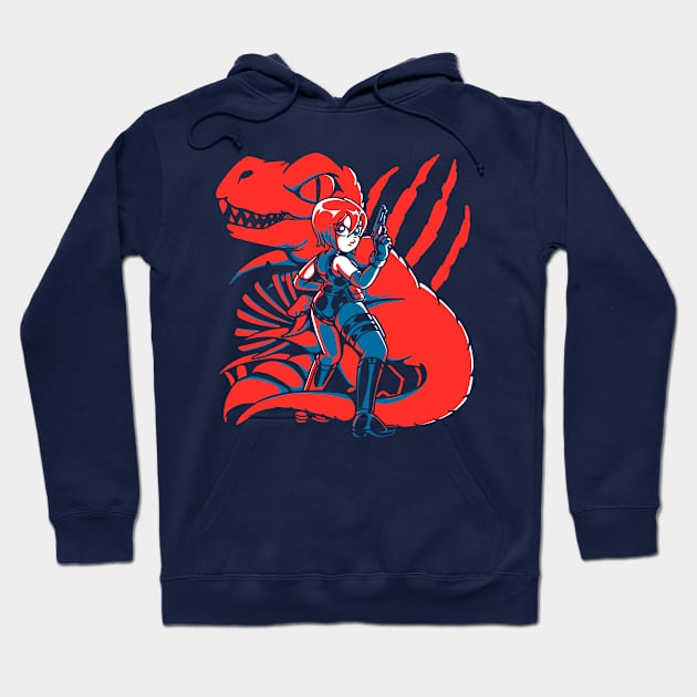 Dino Agent Hoodie by fitasartwork